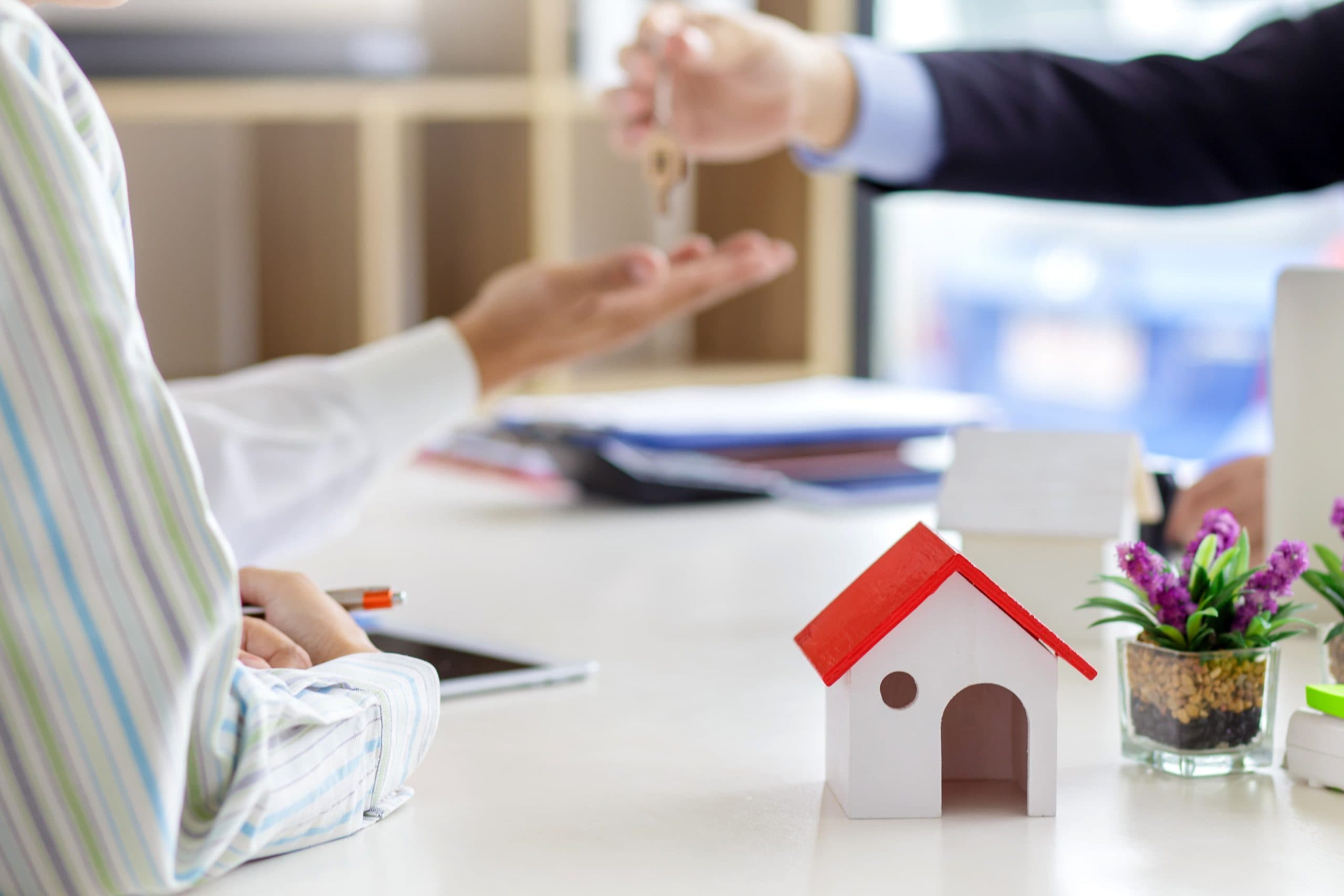 A Davis homebuyer reviewing details with their real estate agent